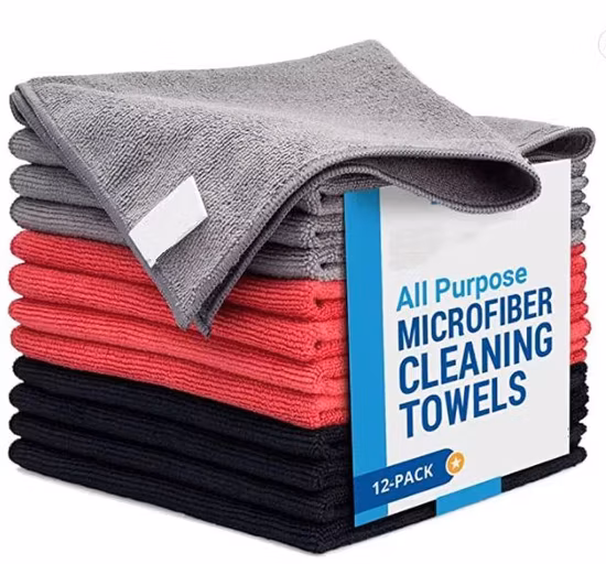 300GSM 40*40cm Tecido de microfibra Pano de limpeza para lavagem de carro Toalha de cozinha cinza, vermelho, preto