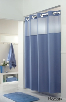 Cortina de chuveiro/cortina de chuveiro antimicrobiana de poliéster retardante de chamas para casa de hotel hospitalar